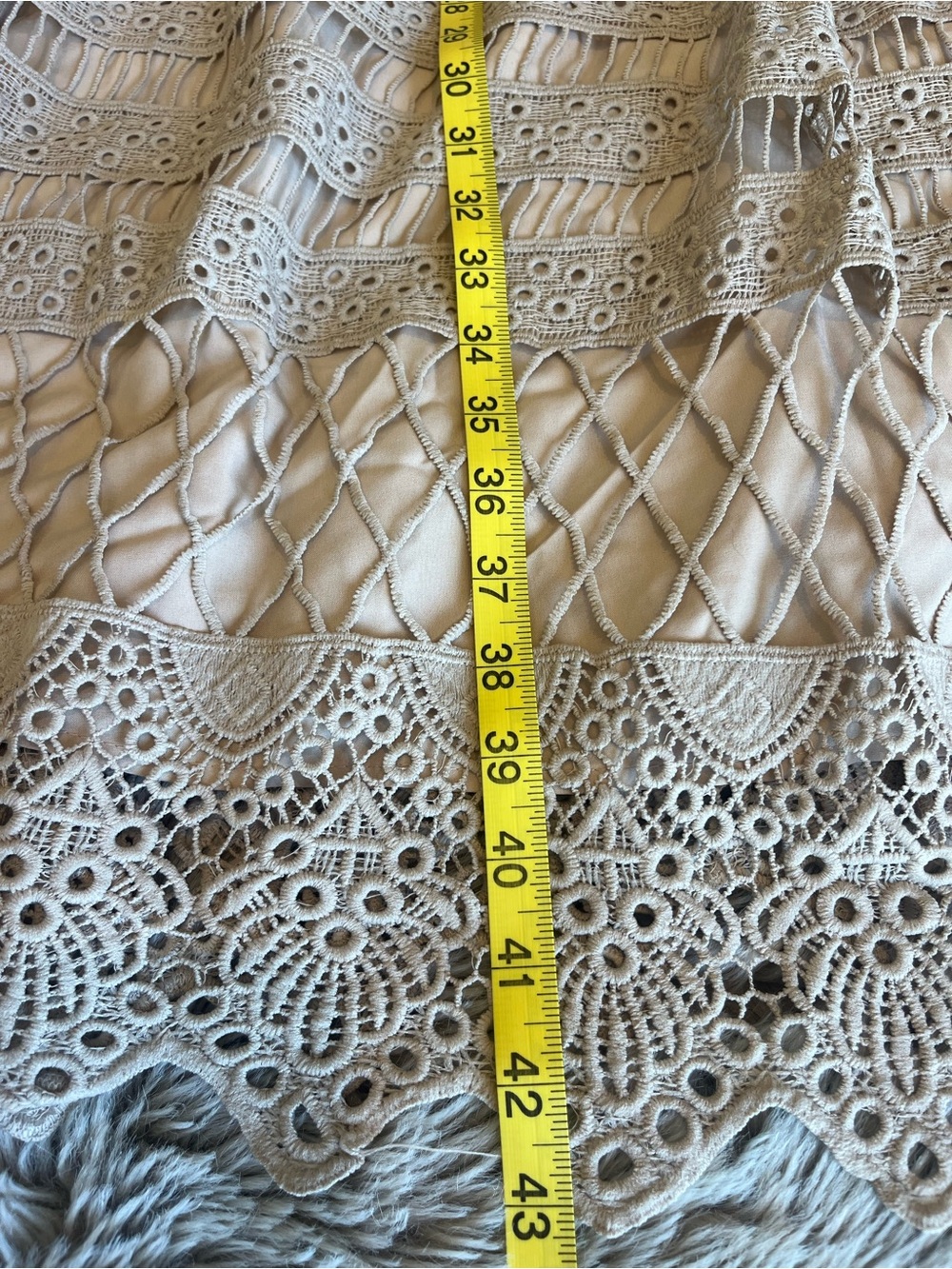 ModCloth Geode Crochet Midi Dress in Soft Beige 2X EUC - Picture 6 of 6